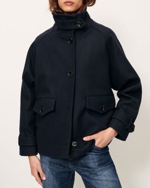 MANTEAU LEE WOOLY NAVY ~ SESSUN